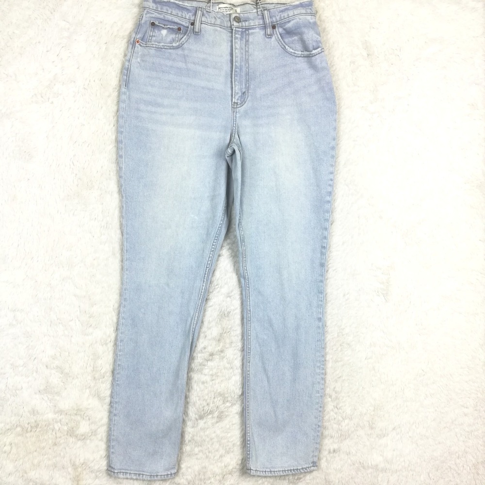 Abercrombie & Fitch Womens Jeans 90's Slim Straight Blue Denim Ultra High 31